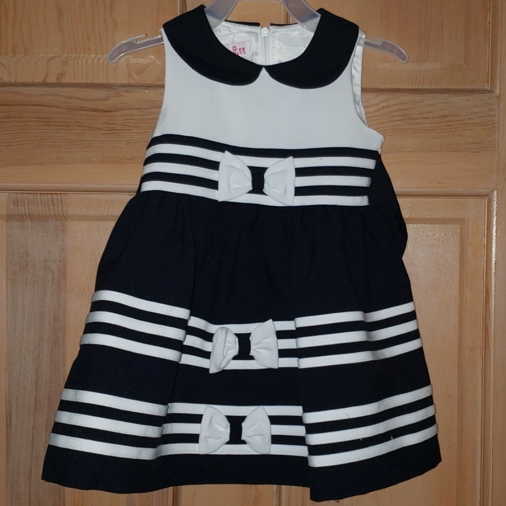 Cute formal blue and white dress with bows